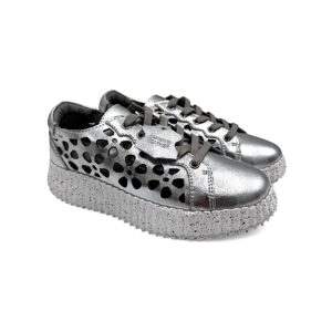 Srebrne ażurowane sneakersy
