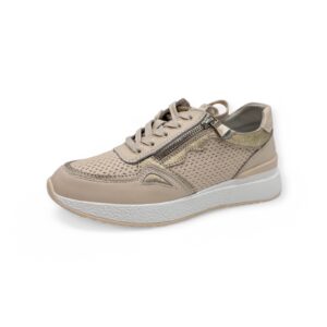 Beżowo-złote sneakersy z ozdobnymi suwaczkami