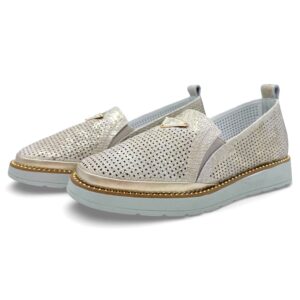 Złote półbuty, slip-on