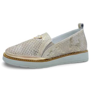 Złote półbuty, slip-on